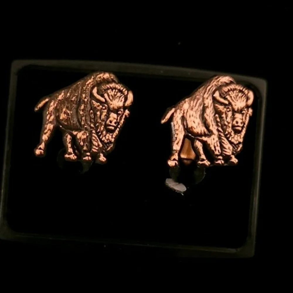 Vintage Copper Buffalo Cuff Links